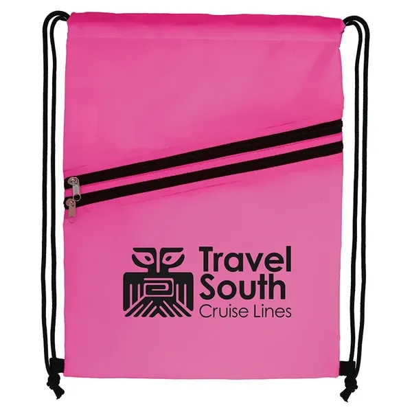 Neon Multi-Zippered Drawstring Backpack... from ASI 40480 Koozie Group