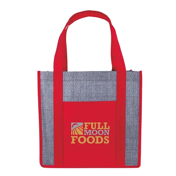 Laminated Heathered Non-Woven Grocery Tote... from ASI 40480 Koozie Group