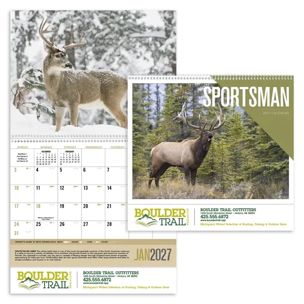 2024 Sportsman wall calendar with brilliant photography and customization options.... from ASI 40480 Koozie Group / Norwood Triumph Calendar
