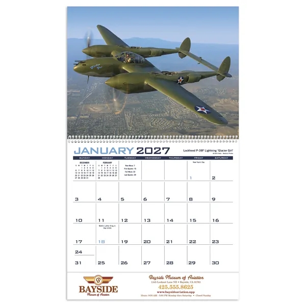11 x 19 2024 Planes calendar on 70# paper glossy paper... from ASI 40480 Koozie Group / Norwood Triumph Calendar