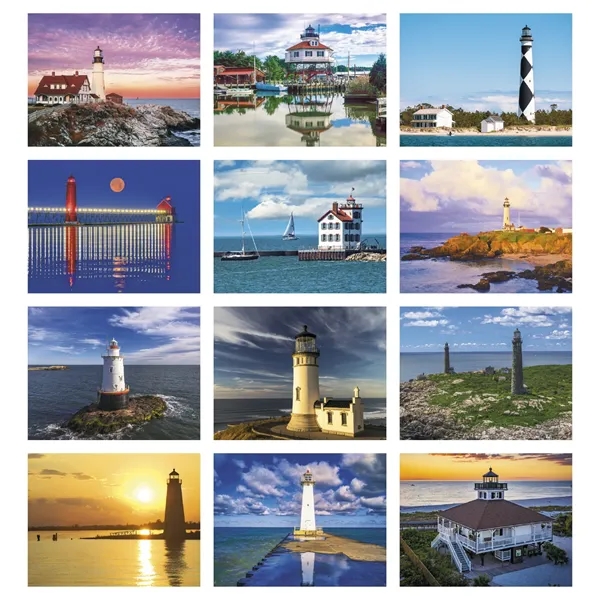 11 x 19 2024 Lighthouses calendar on 70# glossy paper and... from ASI 40480 Koozie Group / Norwood Triumph Calendar