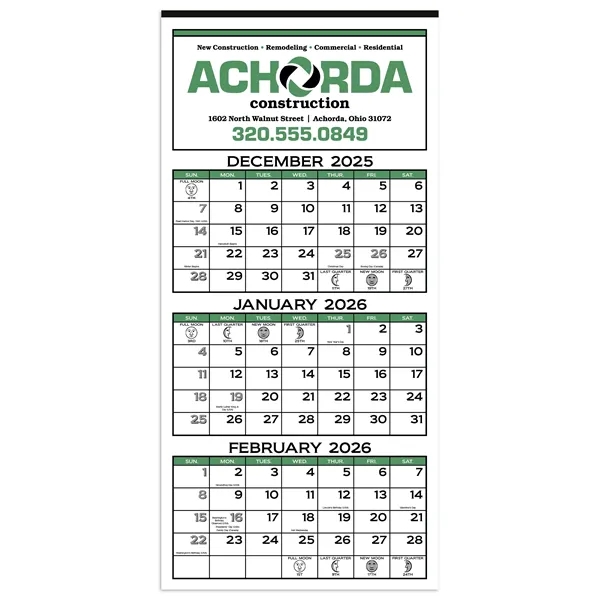 3-Month Display 12-Sheet Calendar... from ASI 40480 Koozie Group