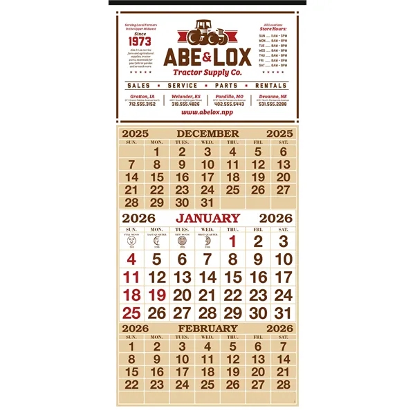 3-Month Display 12-Sheet Calendar... from ASI 40480 Koozie Group