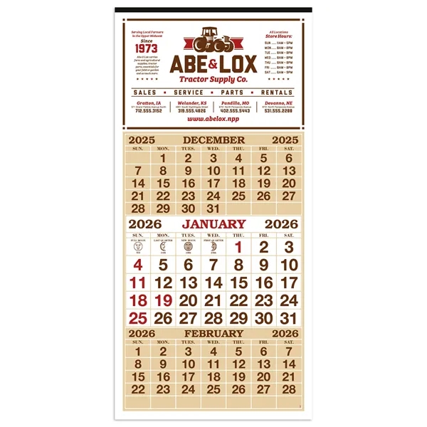3-Month Display 12-Sheet Calendar... from ASI 40480 Koozie Group