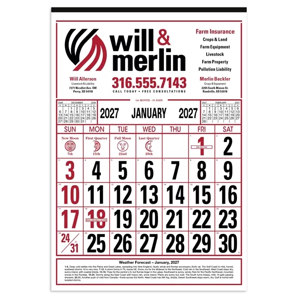 Commercial 12-Sheet Calendar... from ASI 40480 Koozie Group