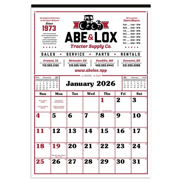 Commercial 12-Sheet Calendar... from ASI 40480 Koozie Group