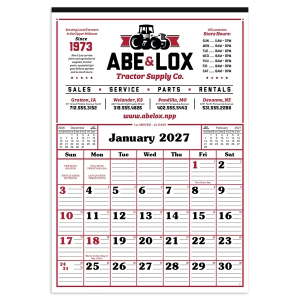 Commercial 12-Sheet Calendar... from ASI 40480 Koozie Group