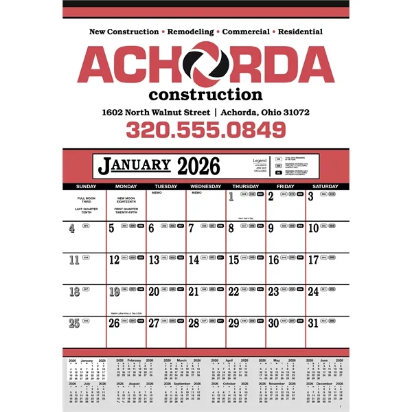 Contractor's 12-Sheet Calendar... from ASI 40480 Koozie Group