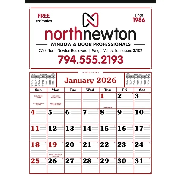 Commercial 12-Sheet Calendar... from ASI 40480 Koozie Group