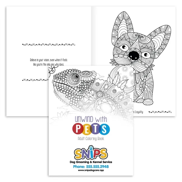 Good Value™ Unwind with Pets Adult Coloring Book... from ASI 40480 Koozie Group
