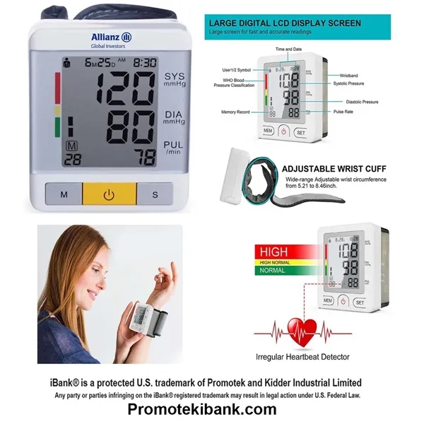 Wrist Blood Pressure Monitor, Pulse Rate / Heart Rate Monitor... from ASI 79909 Promotek