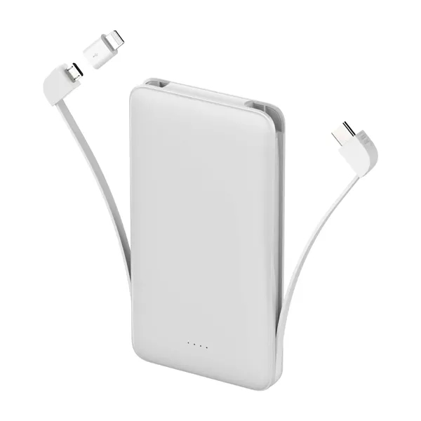 3-in-1 charging power bank with built-in cables plus 1C1P silkscreen imprint... from ASI 37218 Athena Promo (tm)