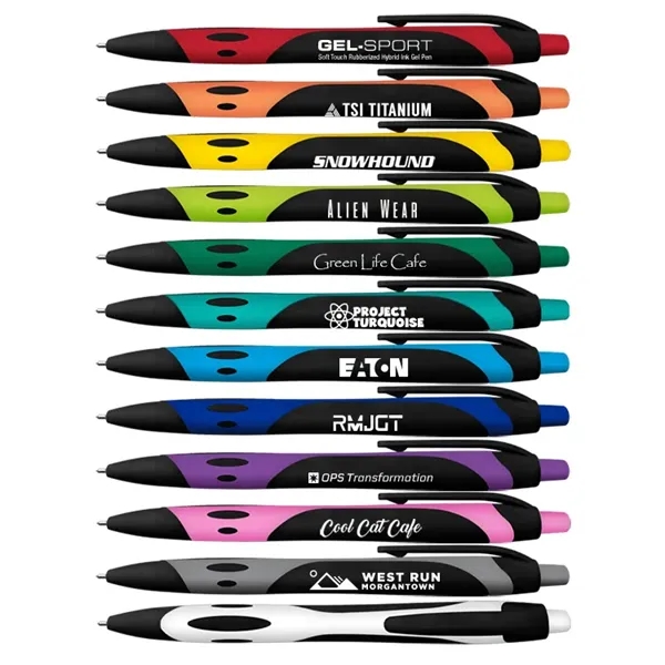 5 5/8"L rubberized ballpoint pen with blue gel ink.... from ASI 67675 Liqui-Mark Corp