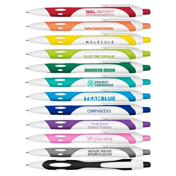 5 5/8"L rubberized ballpoint pen with blue gel ink.... from ASI 67675 Liqui-Mark Corp