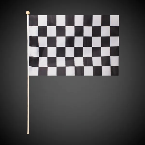 12" x 18" checkered race flag, glued onto a 23" thick... from ASI 42016 Brighter Promotions Inc