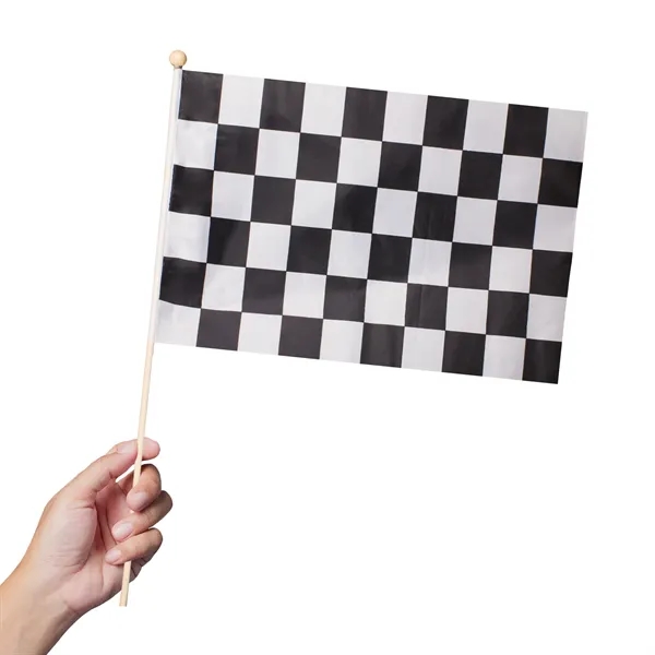 12" x 18" checkered race flag, glued onto a 23" thick... from ASI 42016 Brighter Promotions Inc