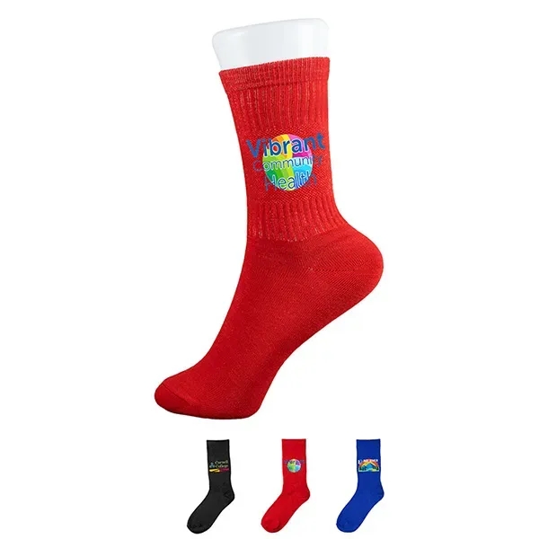Eco-friendly athletic crew sock made from recycled fibers with vibrant full-color... from ASI 62660 Innovation Line