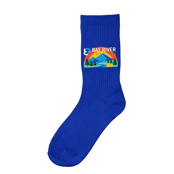Eco-friendly athletic crew sock made from recycled fibers with vibrant full-color... from ASI 62660 Innovation Line