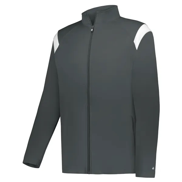 Youth jacket with moisture-wicking properties and front zippered pockets.... from ASI 37461 Augusta Sportswear
