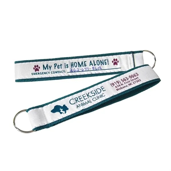 1" wide custom woven key strap with handy loop, large split... from ASI 54040 Fey Promo