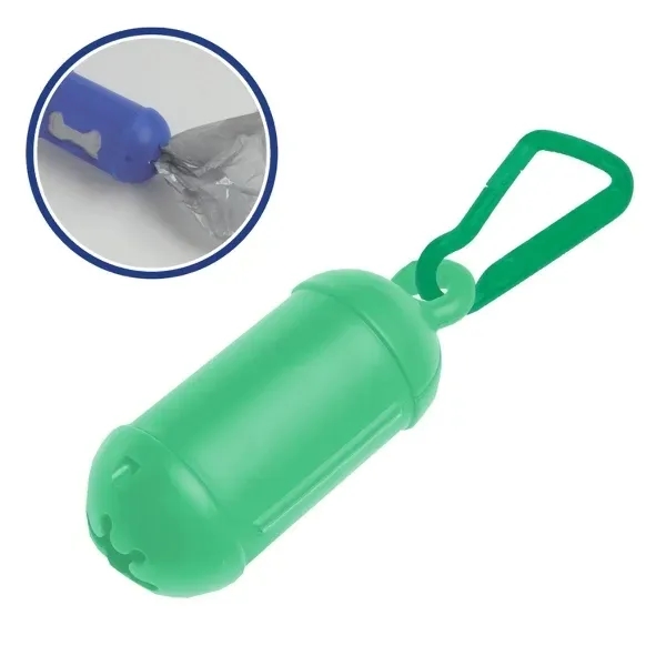 Refillable pet waste bag dispenser with carabiner that measures 1 3/4"... from ASI 54040 Fey Promo