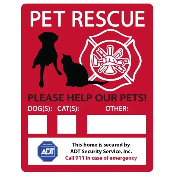3 1/2" x 4 1/2" pet emergency rescue window decal in... from ASI 54040 Fey Promo