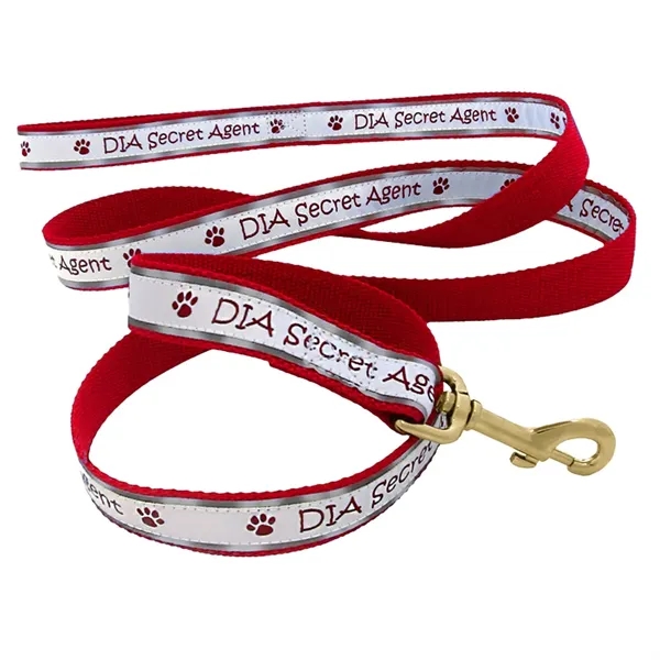 USA-made reflective woven pet leash with 1" width and sturdy snap... from ASI 54040 Fey Promo