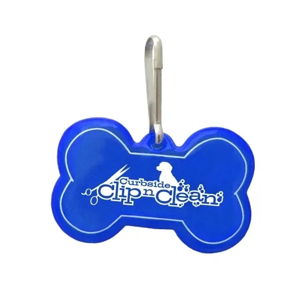 Reflective dog bone shaped collar tag made of plastic, measuring 1... from ASI 54040 Fey Promo