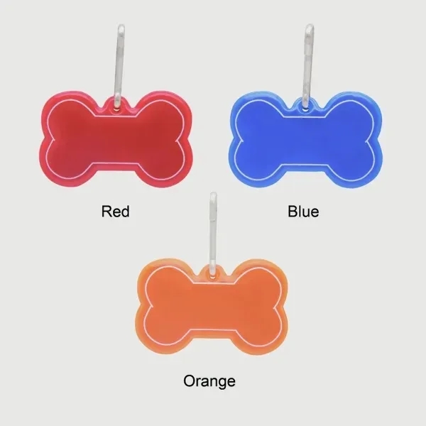 Reflective dog bone shaped collar tag made of plastic, measuring 1... from ASI 54040 Fey Promo