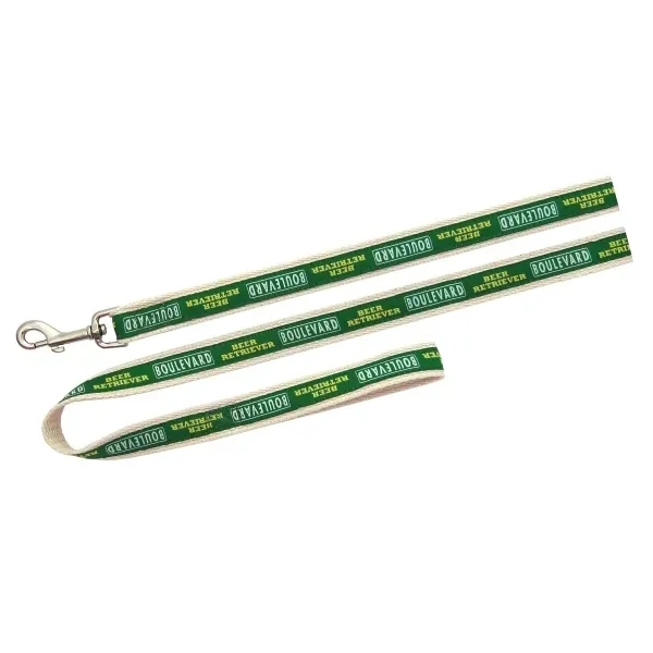1" Customizable woven natural cotton pet leash with choice of hardware... from ASI 54040 Fey Promo