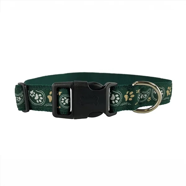 1" designer pet collar with side buckle, slide adjuster and gold... from ASI 54040 Fey Promo