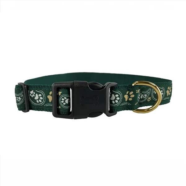 1" designer pet collar with side buckle, slide adjuster and gold... from ASI 54040 Fey Promo