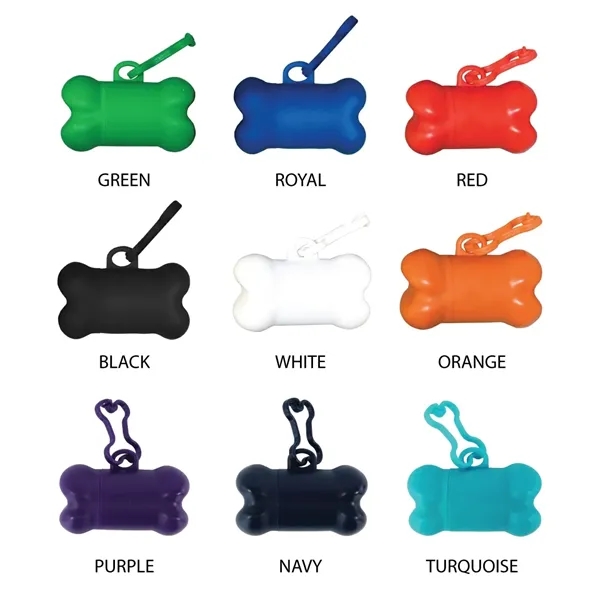 Bone shaped pet trash bag dispenser with 20 poly bags included... from ASI 54040 Fey Promo