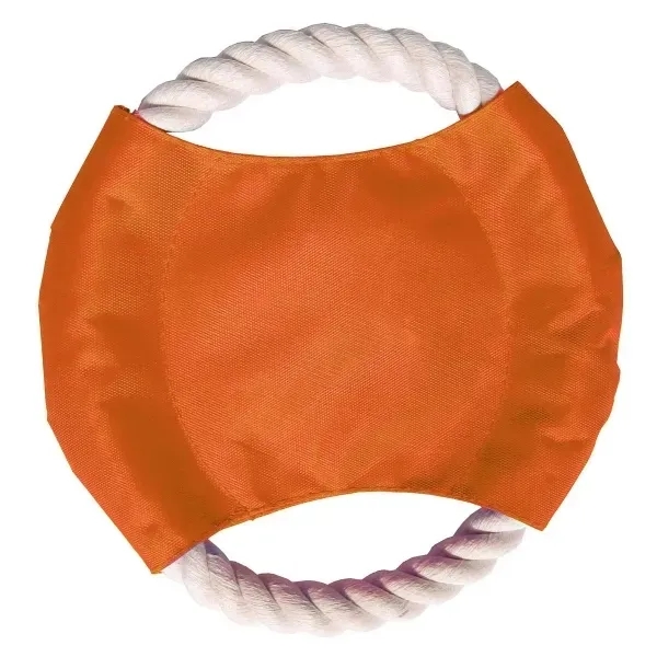 Durable pet rope disc toy measuring 7" diameter with full color... from ASI 54040 Fey Promo