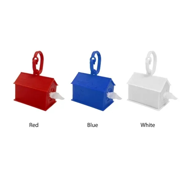 Clean-up bag dispenser shaped like a dog house that includes 10... from ASI 54040 Fey Promo