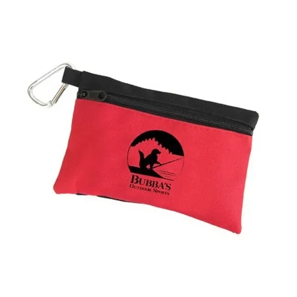 Zipper tote with scissors, tweezers, gloves, tape, gauze pads and antiseptic... from ASI 54040 Fey Promo