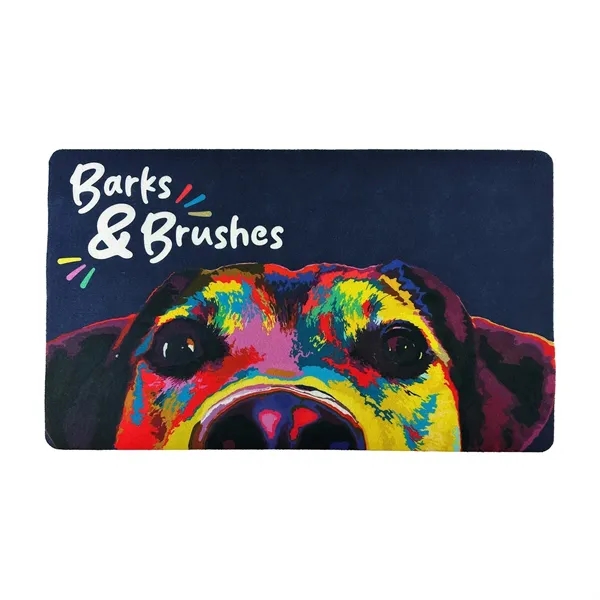 Decorative pet bowl mat that's absorbent, waterproof and features a slip-resistant... from ASI 54040 Fey Promo