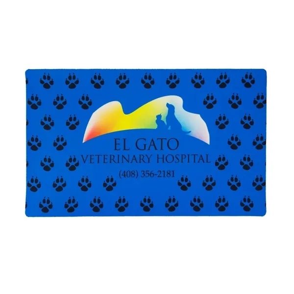 Decorative pet bowl mat that's absorbent, waterproof and features a slip-resistant... from ASI 54040 Fey Promo