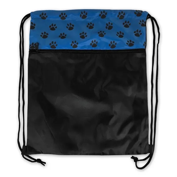 14.5" x 18" polyester drawstring pack with paw print design... from ASI 54040 Fey Promo
