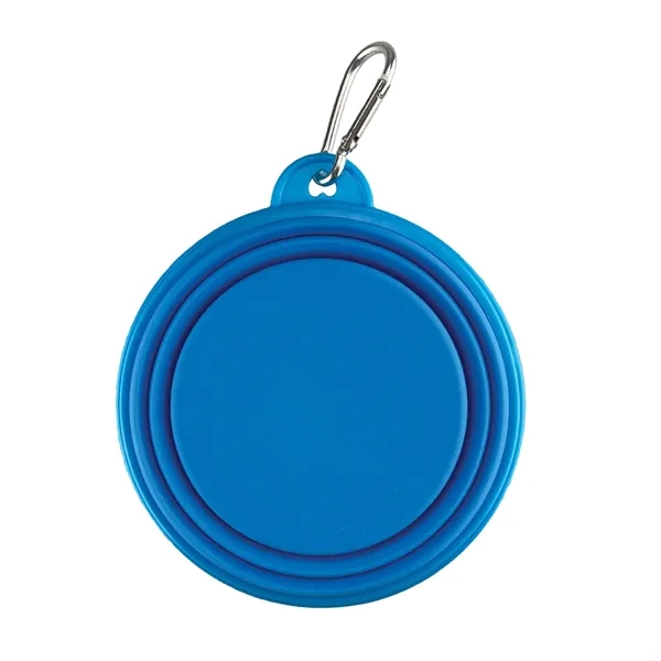 BPA-Free handy collapsible portable travel pet food/water bowl--handy carabiner clip; 1-color... from ASI 54040 Fey Promo