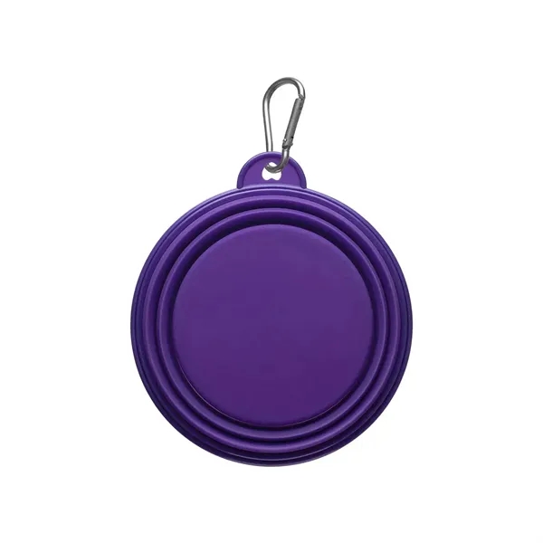 BPA-Free handy collapsible portable travel pet food/water bowl--handy carabiner clip; 1-color... from ASI 54040 Fey Promo