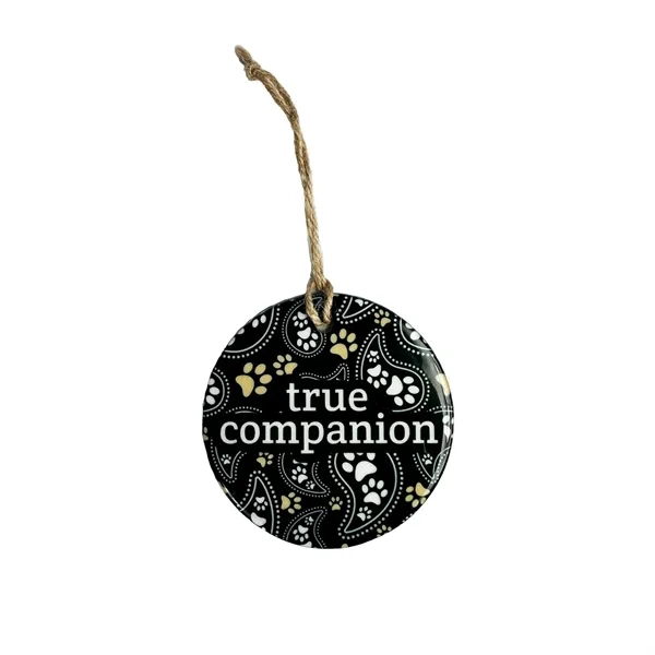 Item #ORN001-SUB Round Sublimated Ceramic Ornament - 1 Side Only