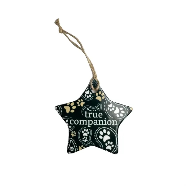 Item #ORN003-SUB Star Shaped Sublimated Ceramic Ornament - 1 Side Only