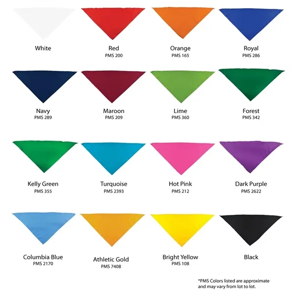 Item #TRILG-SP Large Triangle Pet Bandana w/ Screen Print