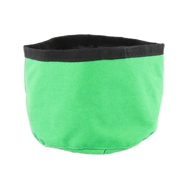 Compact 6" Folding Pet Travel Bowl, polyester Oxford, full-color imprint option.... from ASI 54040 Fey Promo