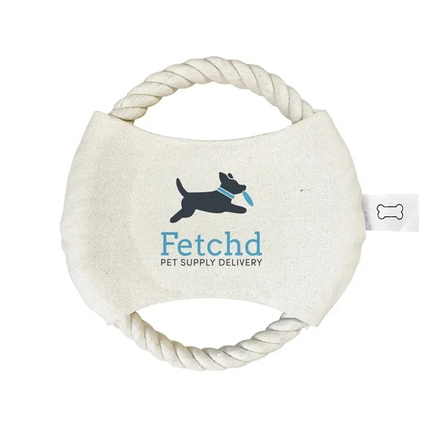 Durable Cotton Canvas pet rope disc measuring 7" diameter with full... from ASI 54040 Fey Promo