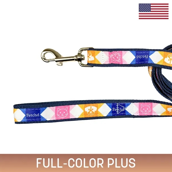 6ft sublimated pet leash with gold-colored hardware-durable, vibrant, and stylish for... from ASI 54040 Fey Promo
