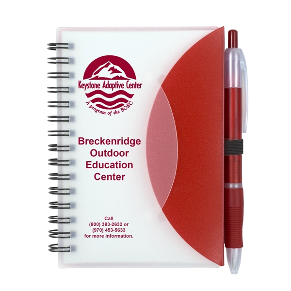 Spiral notebook with matching color pen, tuck flap cover, 70 sheets... from ASI 62660 Innovation Line