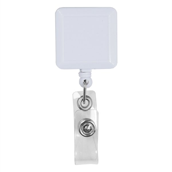 Square 30" retractable badge reel with metal alligator clip backing.... from ASI 62660 Innovation Line
