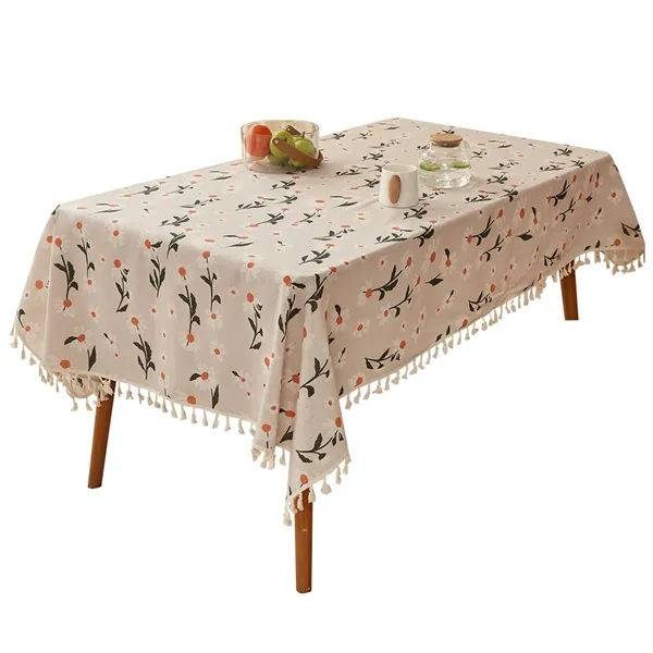 Waterproof stain resistant table cloth with hemmed edges with digital imprint... from ASI 37218 Athena Promo (tm)
